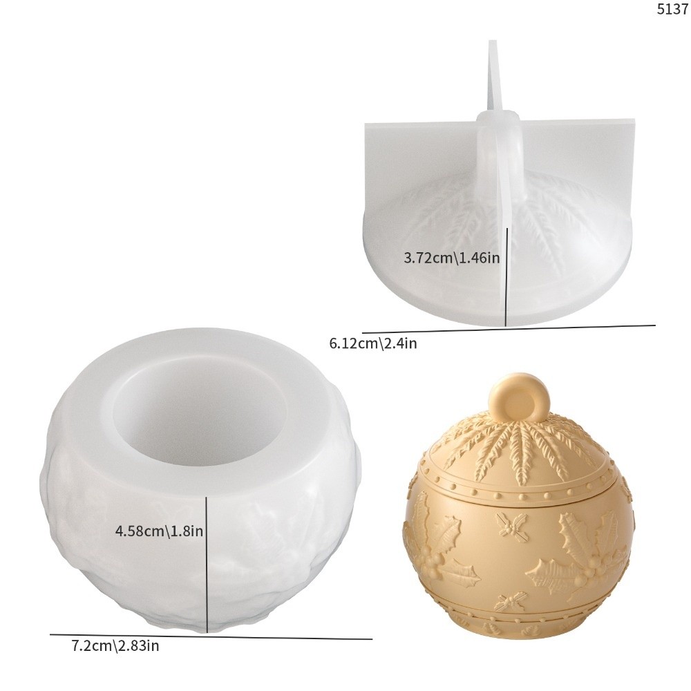 Candle Making Jars With Lids - Neue Silikon-Kerzenglasform mit 3D-Relief-Beeren-Design und Deckeln,