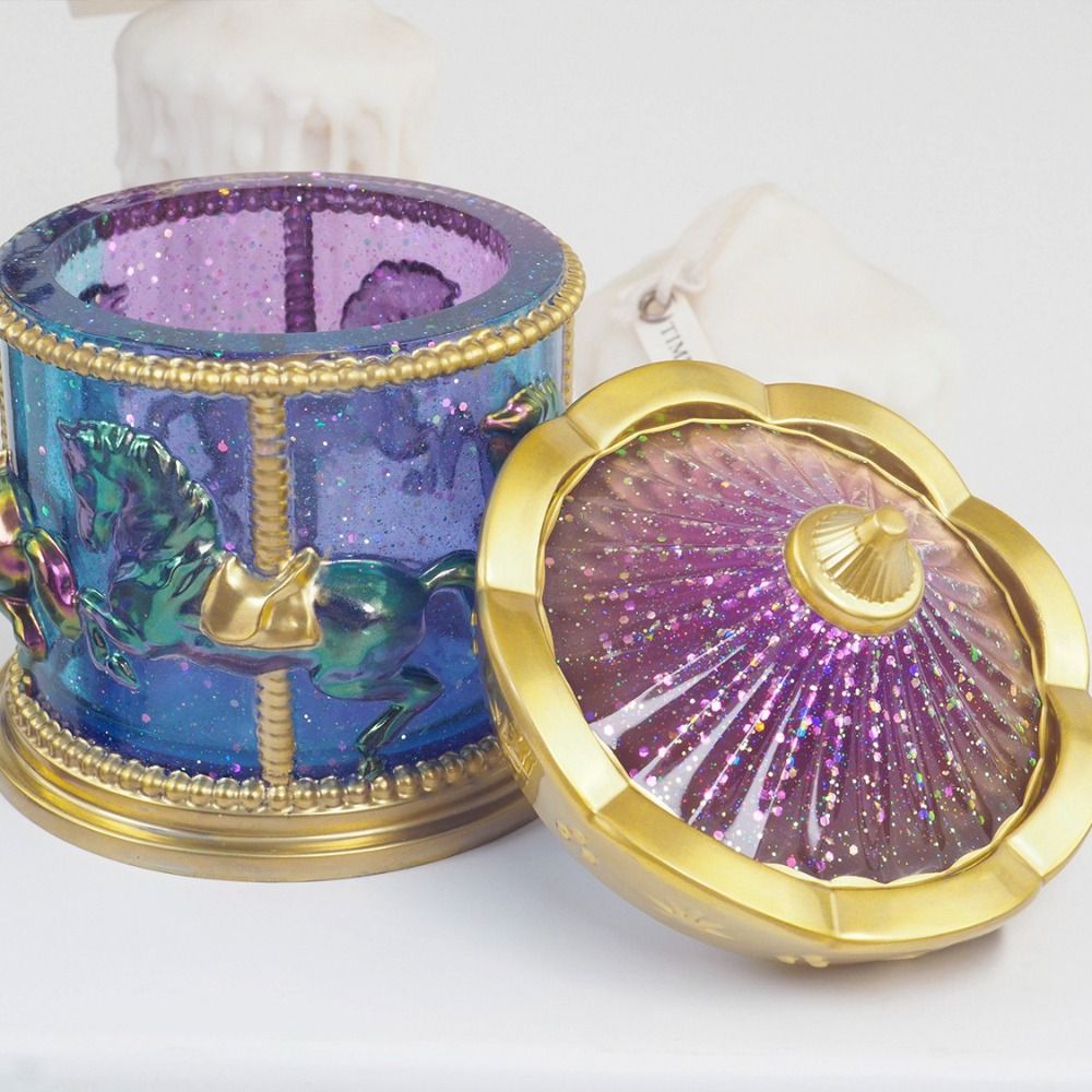 Candle Making Jars With Lids - Niedlicher Stil mit Deckel, Karussell-Aufbewahrungsbox, Form,