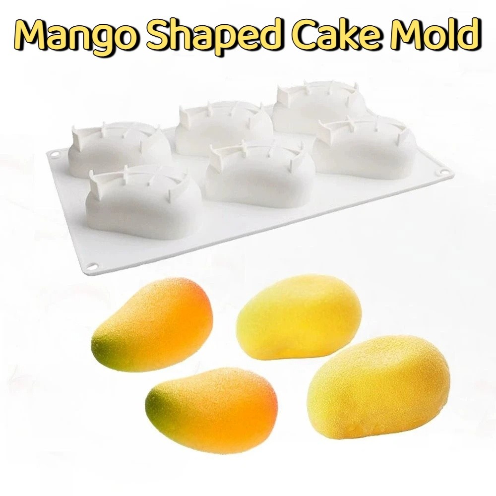 Candle Making Things - 6-fach Mango-förmige Kuchenform, ungiftige, antihaftbeschichtete Silikon-Kuchenformen,