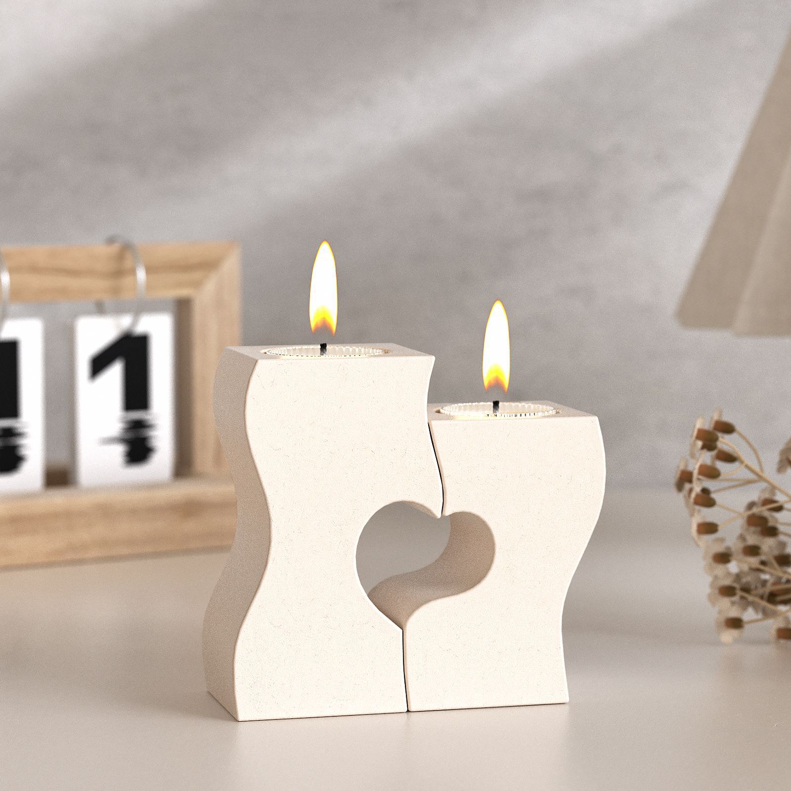 Candle Making Things - S Herz Kerzenständer Silikon Formen DIY