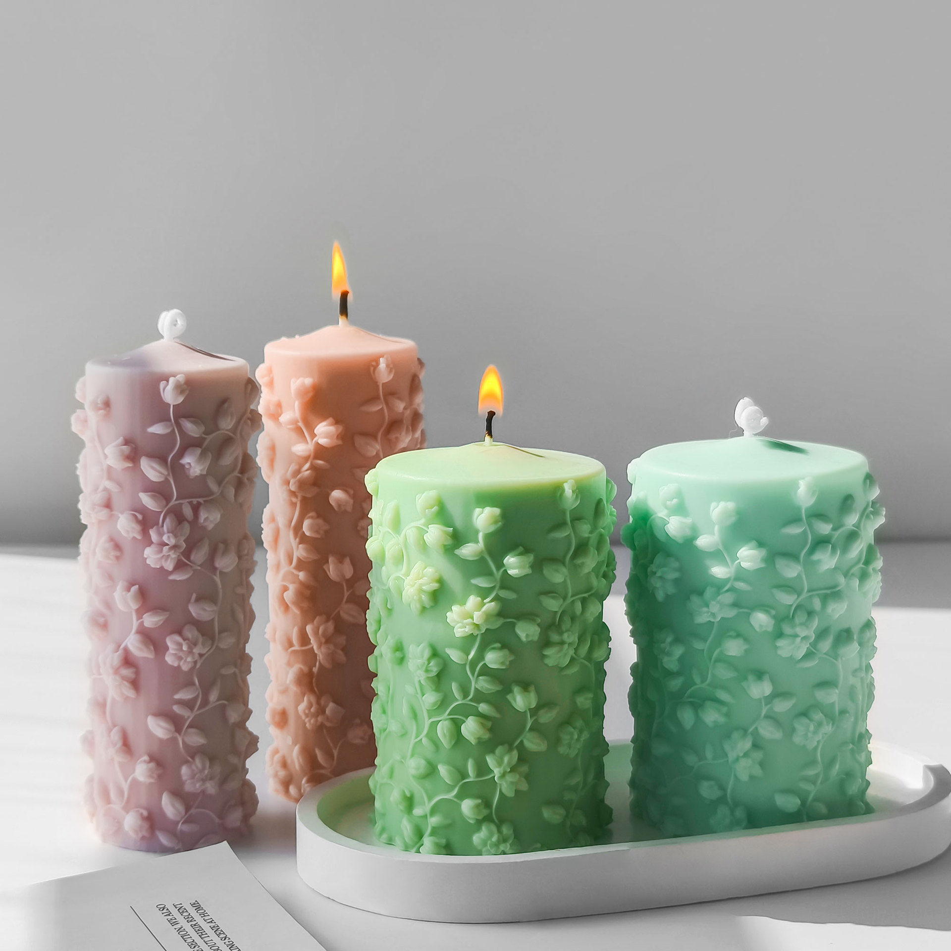 Candle Making Vinings - 3D Zylinder Geprägte Reben Formen DIY