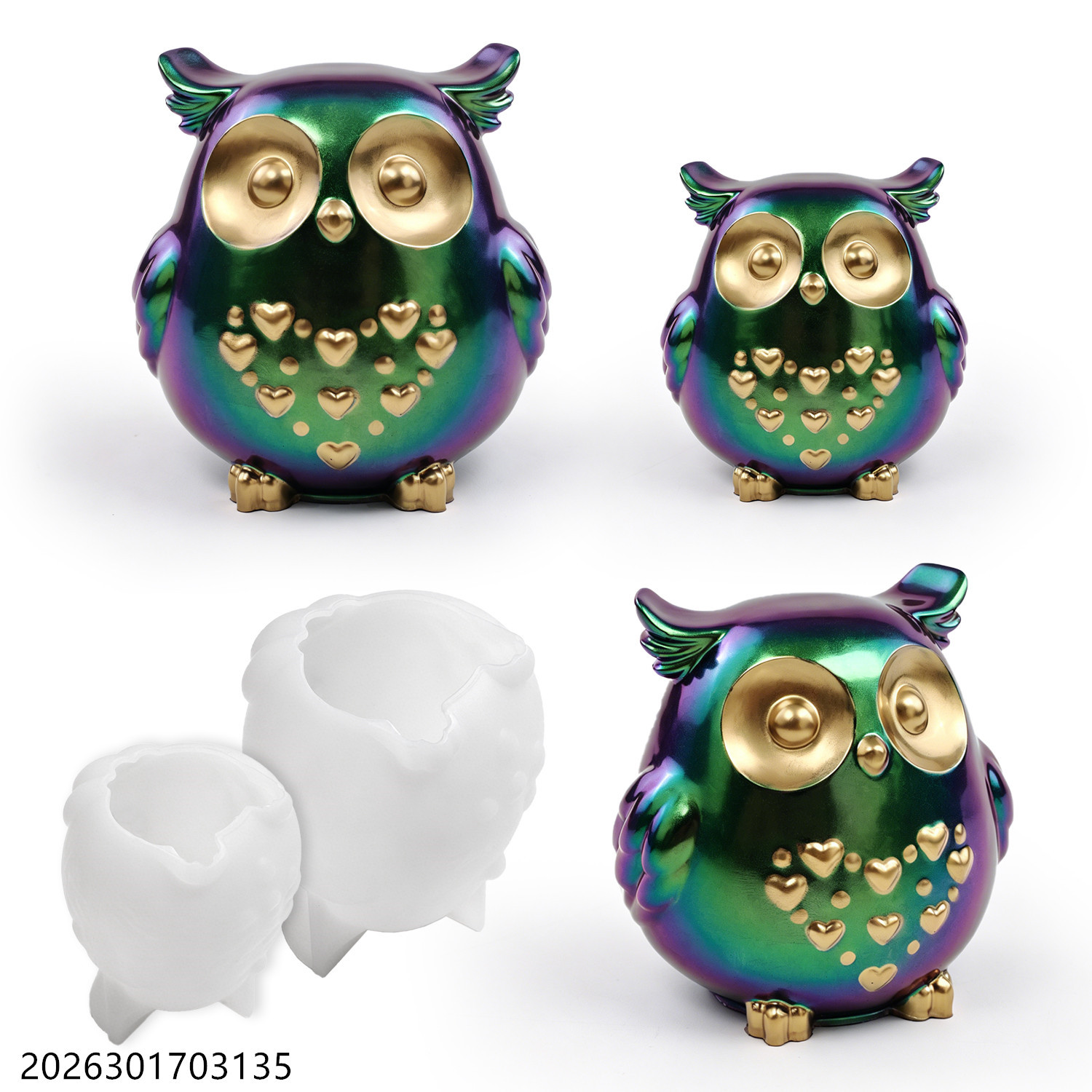 Candle Making Things - Eulen-Silikonform 3D Vogelform-Set für DIY Epoxidharz
