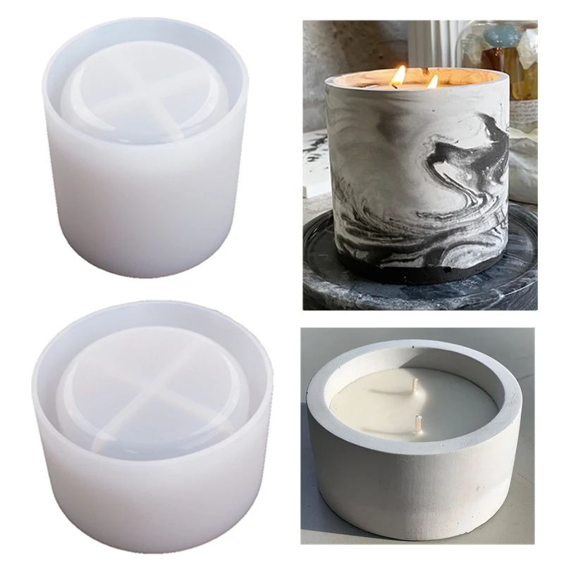 Kraft Box Candle - 3 Größen runde Zementbetonformen für Kerzen,