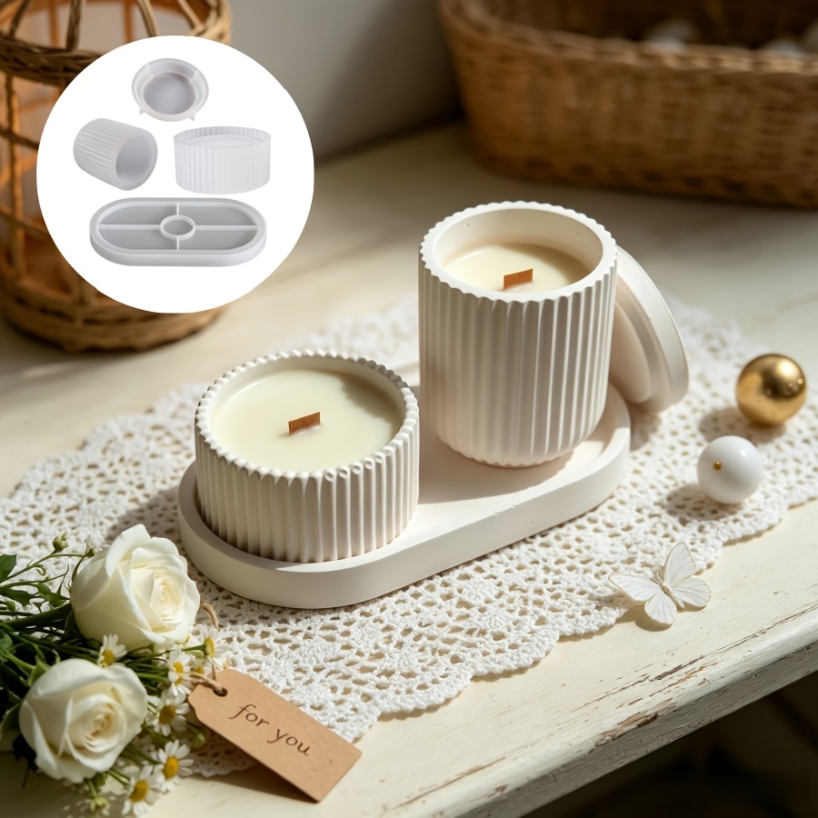Silikonform-Set, 4 gestreifte  – Kraft Box Candle Bewertung und Preis