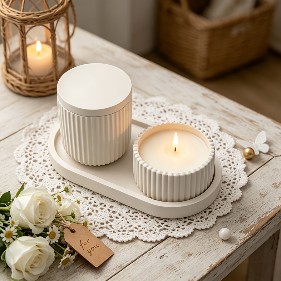 Silikonform-Set, 4 gestreifte  – Kraft Box Candle Bewertung und Preis