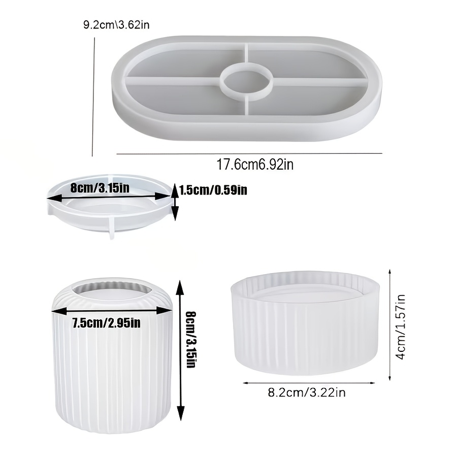 Silikonform-Set, 4 gestreifte  – Kraft Box Candle Bewertung und Preis