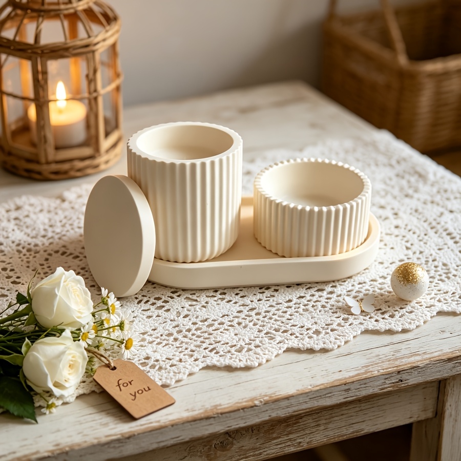 Silikonform-Set, 4 gestreifte  – Kraft Box Candle Bewertung und Preis