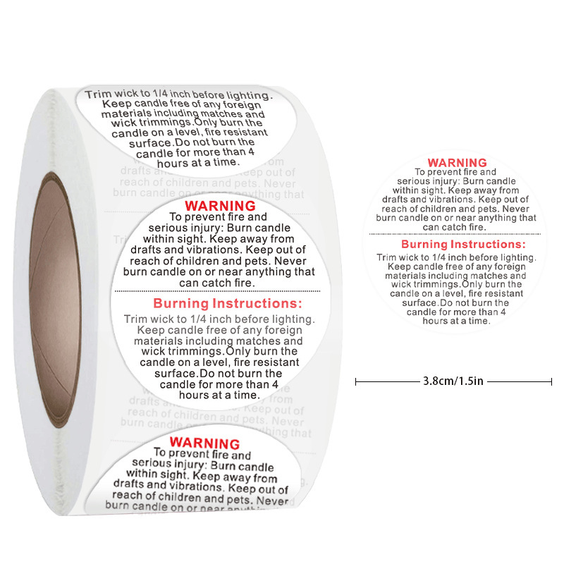 100–500 Stück 2,5 cm englische – Candle Warning Label Bewertung und Preis